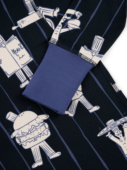 Chelsea Peers Blue Kids Chef Stripe Long Pyjamas Set Age 1-12 Years - image 2
