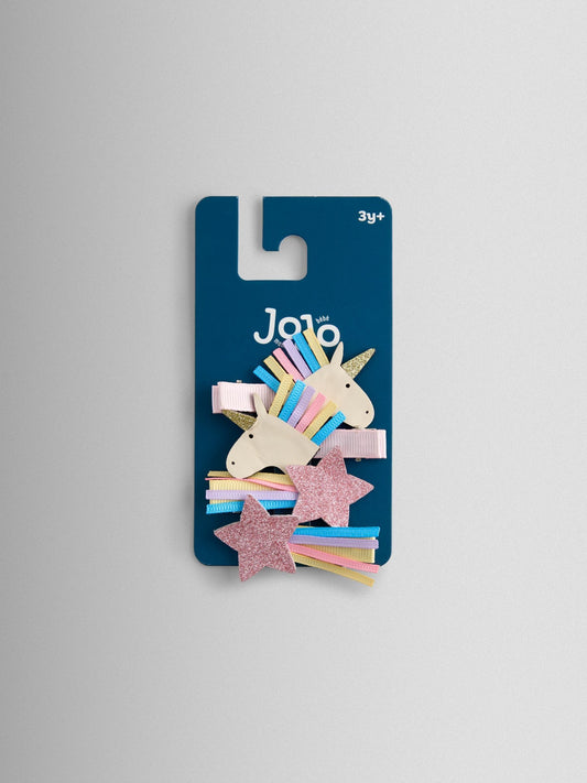 Dsiney Kidz - Jojo Maman Bébé Pink Unicorn 4-Pack Unicorn Clips image 1