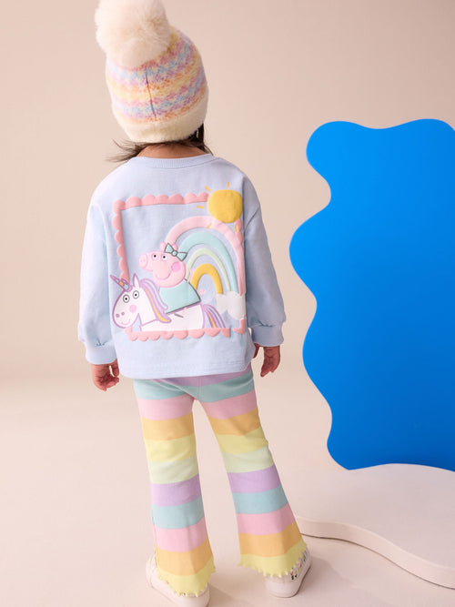 Rainbow Peppa Pig Long Sleeve Top and Flare Set (6mths-7yrs) image 1