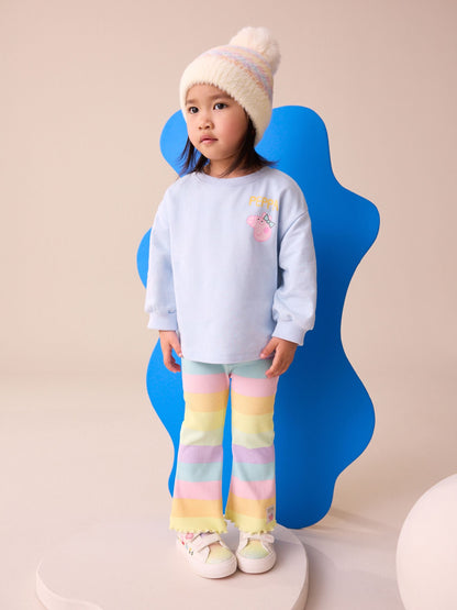 Rainbow Peppa Pig Long Sleeve Top and Flare Set (6mths-7yrs) image 2