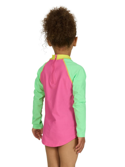Zoggs Pink Long Sleeve Zip Sun Top image 4