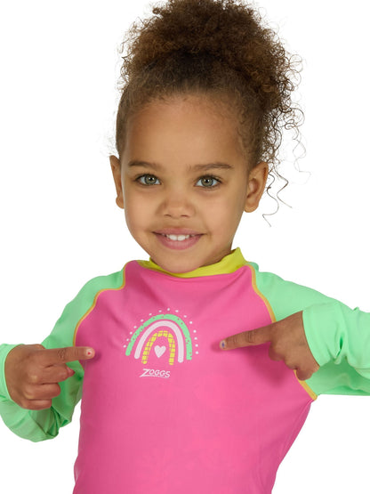 Zoggs Pink Long Sleeve Zip Sun Top image 5