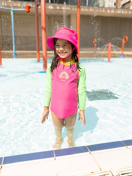 Zoggs Pink Long Sleeve Zip Sun Top image 1