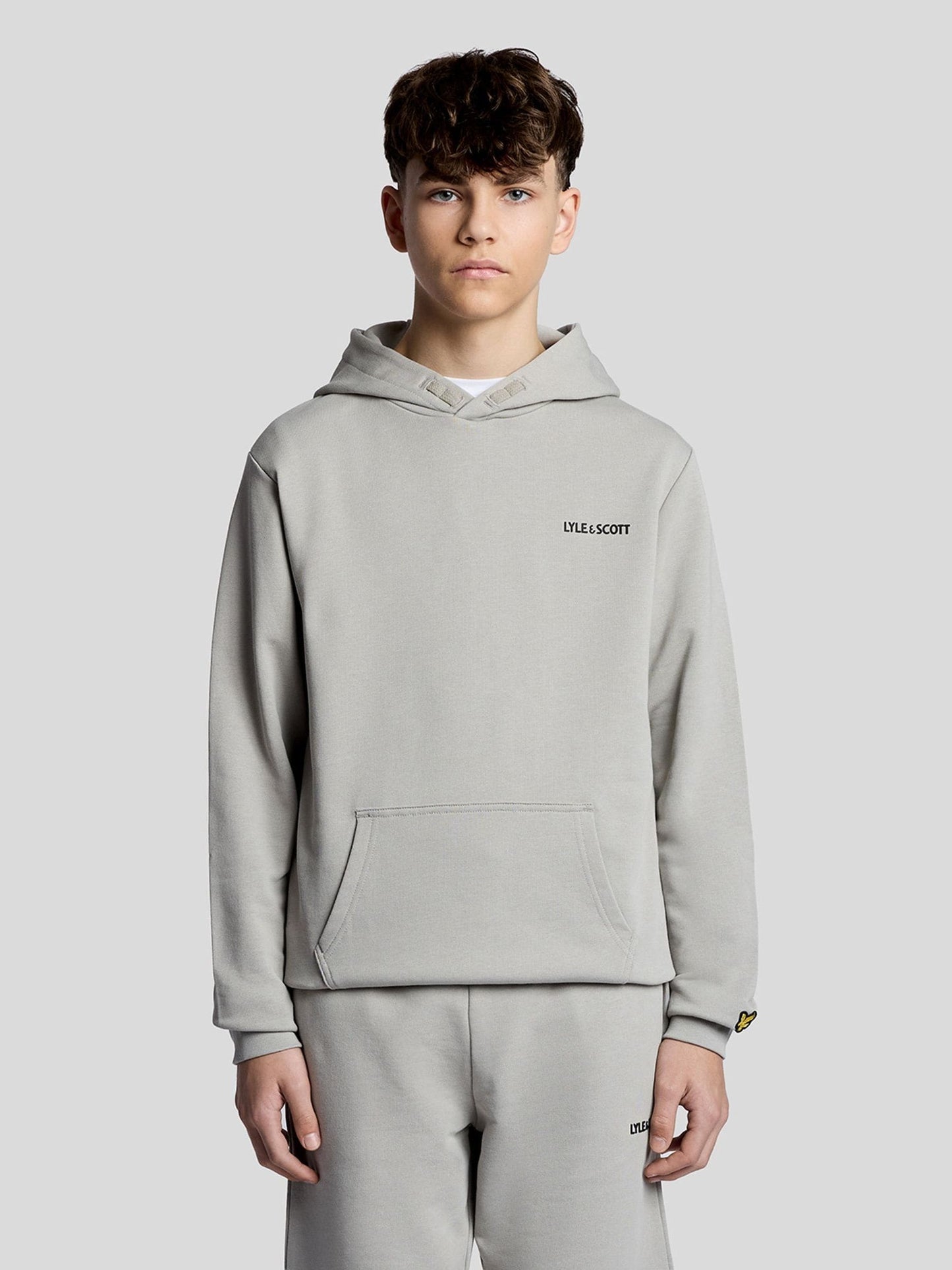 Dsiney Kidz - Lyle & Scott Grey Logo Print Hoodie image 1