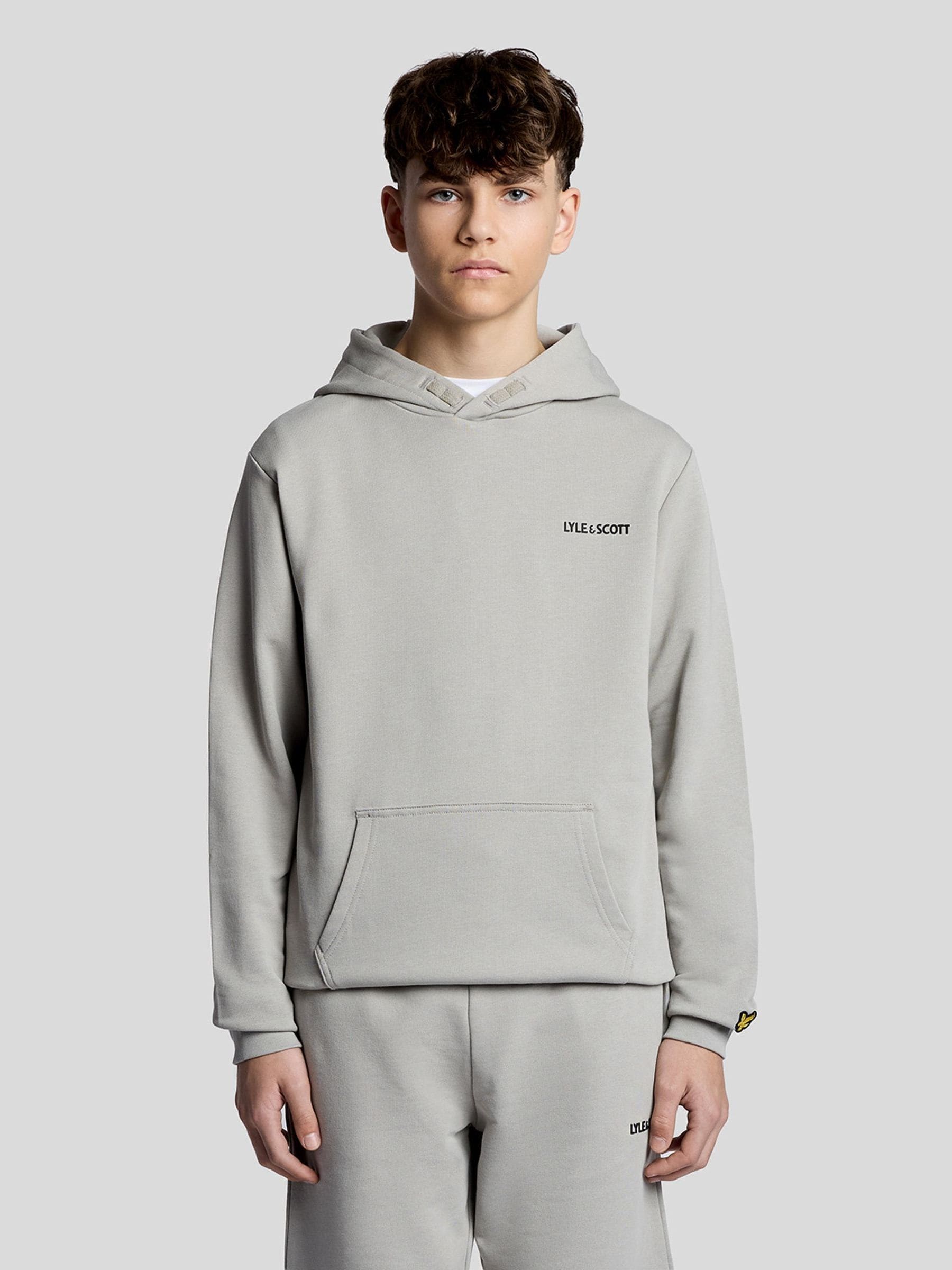 Dsiney Kidz - Lyle & Scott Grey Logo Print Hoodie image 1