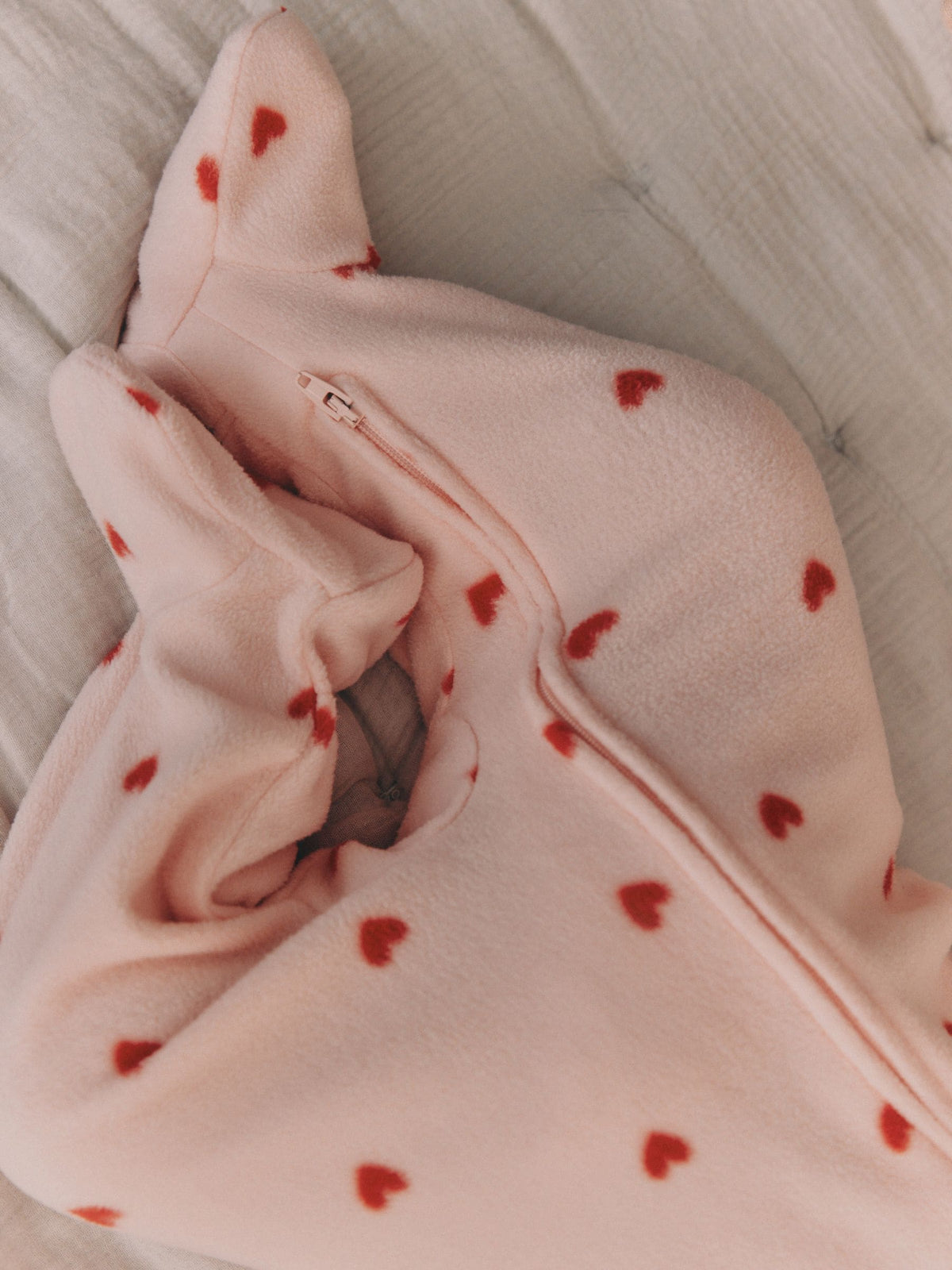 Pink/Cream Ladybird Micro Fleece Two Way Zip Baby Sleepsuits 2 Pack - image 4