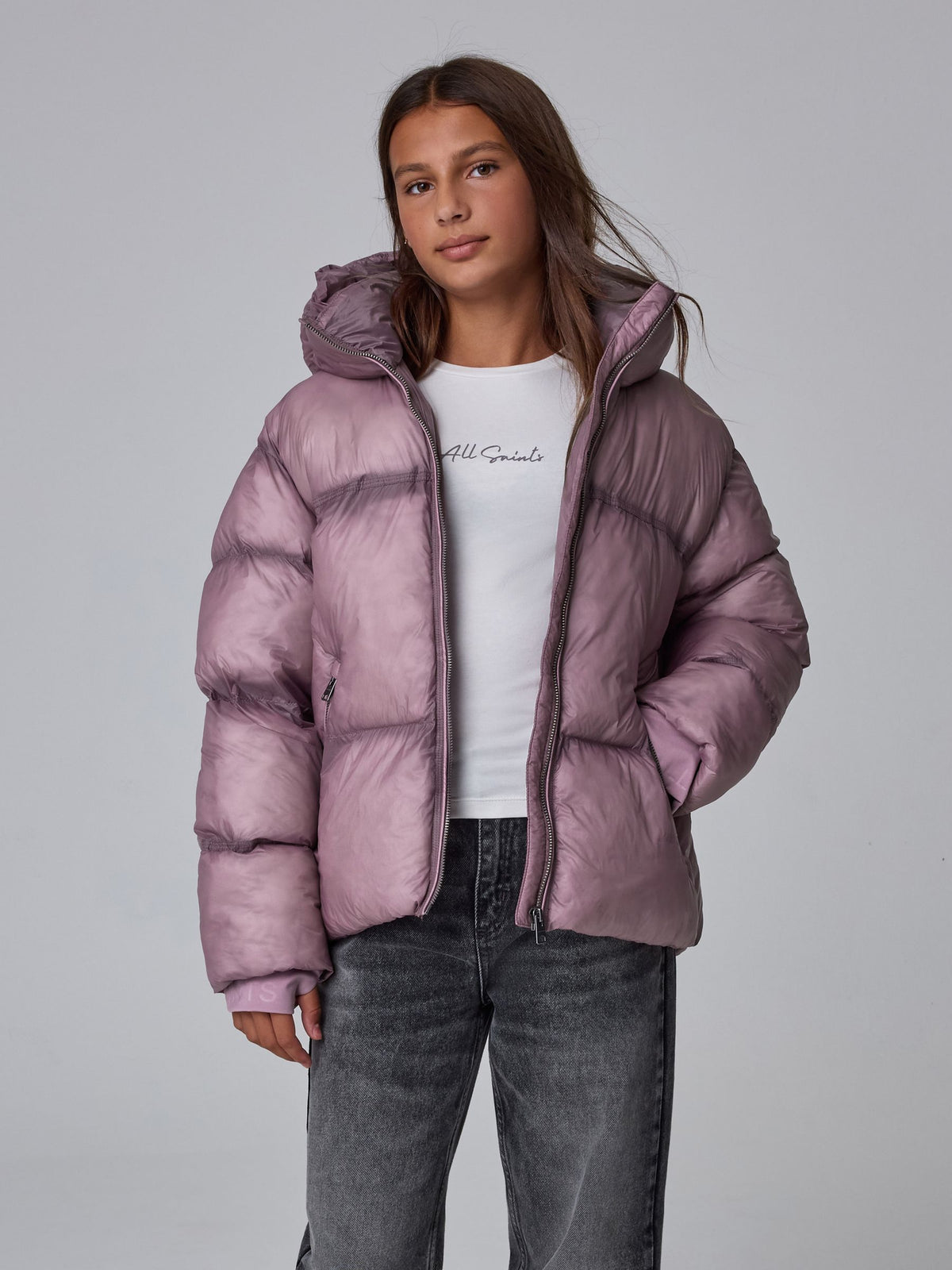 smALLSAINTS Pink Washed Padded Coat - image 1