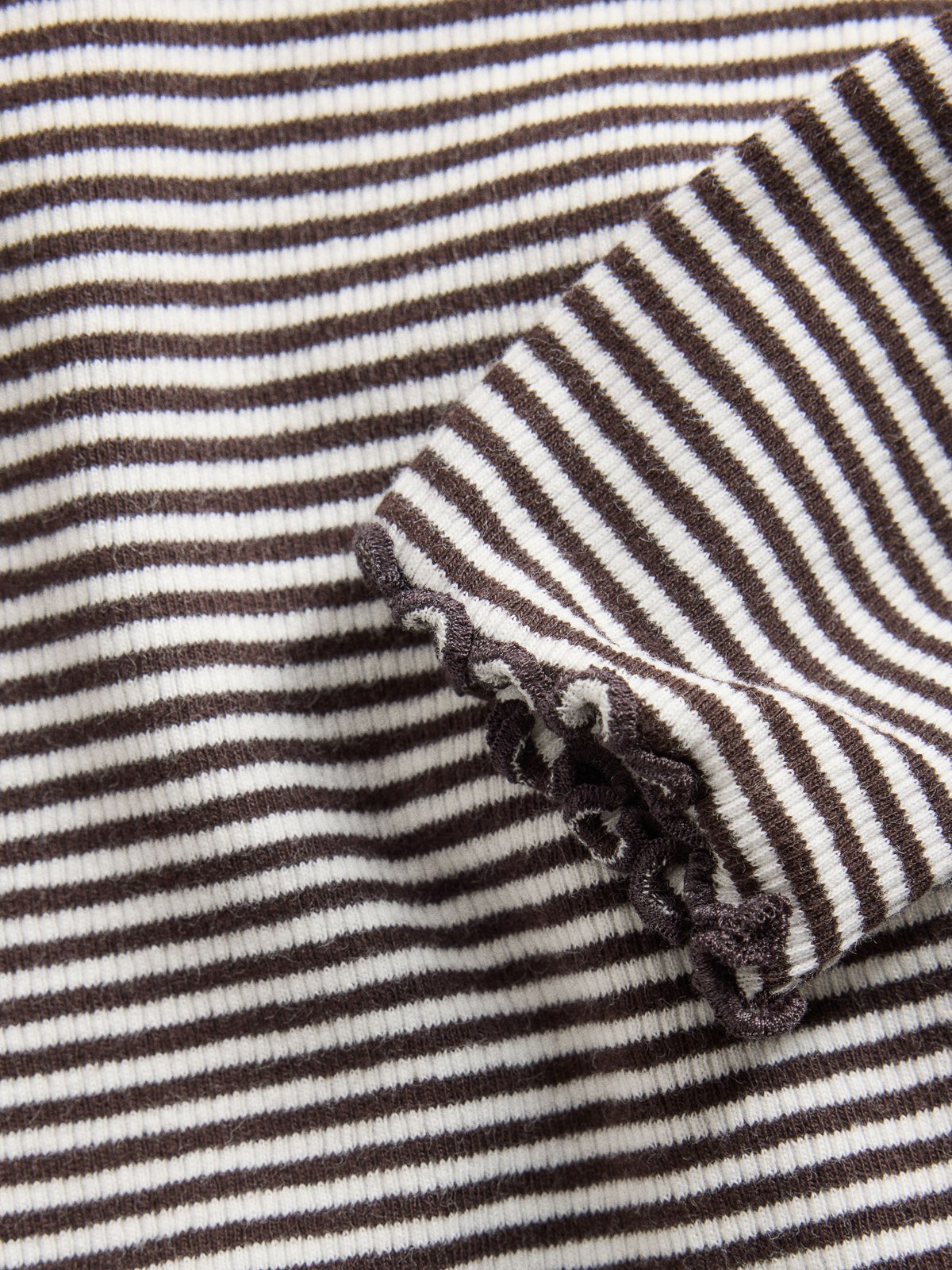 Dsiney Kidz - The Set 6 Pack Long Sleeve Cropped Rib Jersey T-Shirts Stripe/Chocolate Brown/Light Brown/Cream image 9