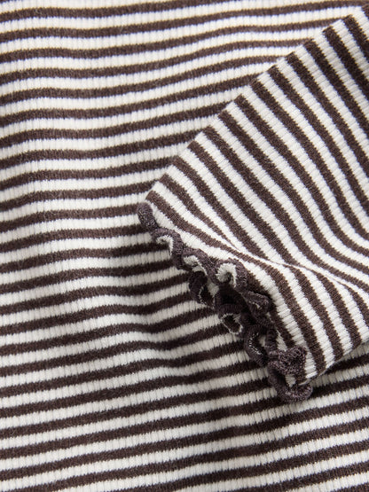 Dsiney Kidz - The Set 6 Pack Long Sleeve Cropped Rib Jersey T-Shirts Stripe/Chocolate Brown/Light Brown/Cream image 9