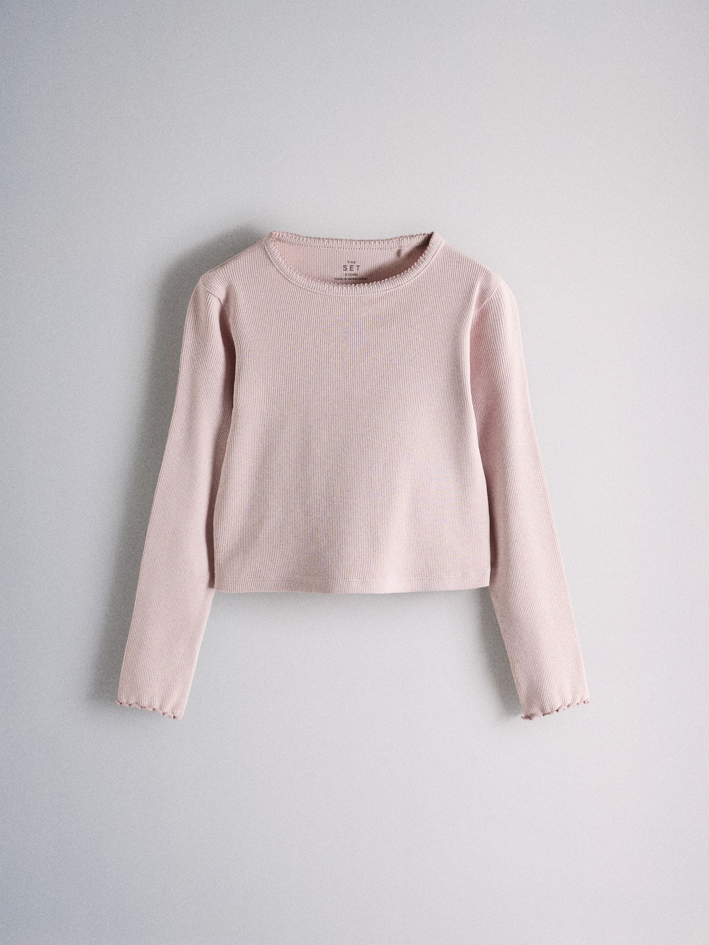 Dsiney Kidz - The Set 6 Pack Long Sleeve Cropped Rib Jersey T-Shirts Pink/Burgandy Red/Stripe/Floral Print image 3