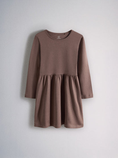 Dsiney Kidz - The Set 3 Pack Long Sleeve Jersey Skater Dress Chocolate Brown Animal Print/Neutral Stripe image 10