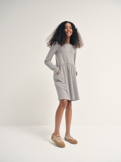 Dsiney Kidz - The Set 3 Pack Long Sleeve Jersey Skater Dress Chocolate Brown Animal Print/Neutral Stripe image 3