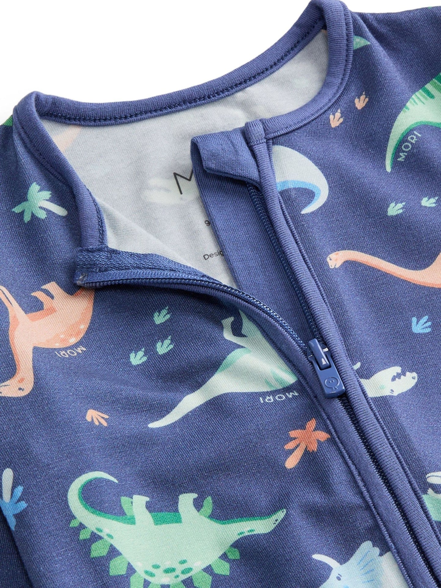 MORI Blue Supersoft Dinosaur Nights Clever Zip Sleepsuit image 4