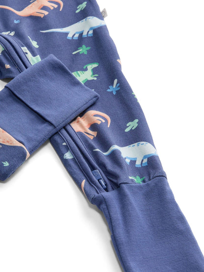 MORI Blue Supersoft Dinosaur Nights Clever Zip Sleepsuit image 5