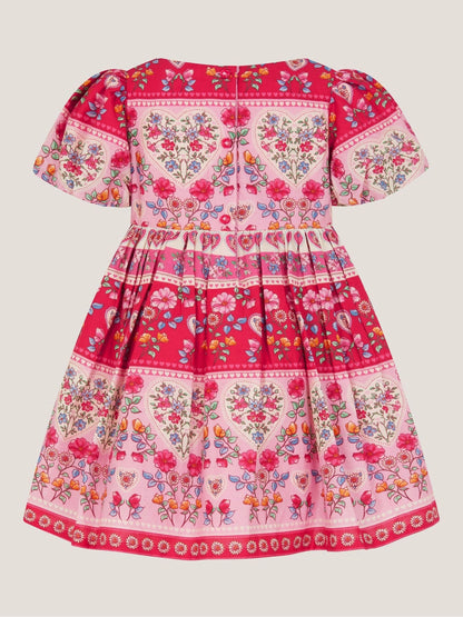 Monsoon Pink Baby Heart Embroidered Floral Print Dress image 2