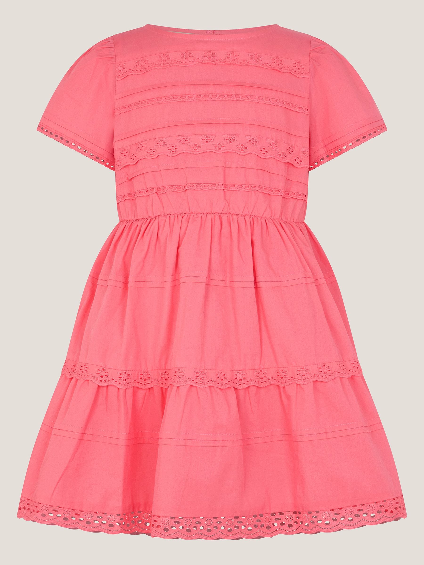 Monsoon Pink Broderie Tiered Dress image 2