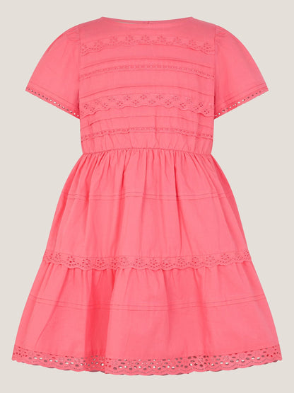 Monsoon Pink Broderie Tiered Dress image 2