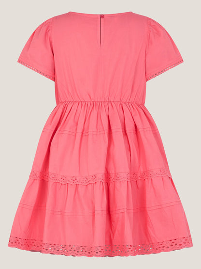Monsoon Pink Broderie Tiered Dress image 3