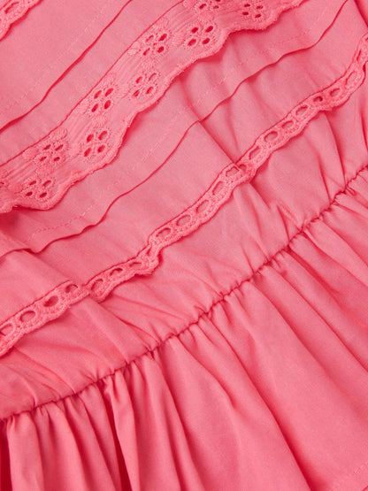 Monsoon Pink Broderie Tiered Dress image 4