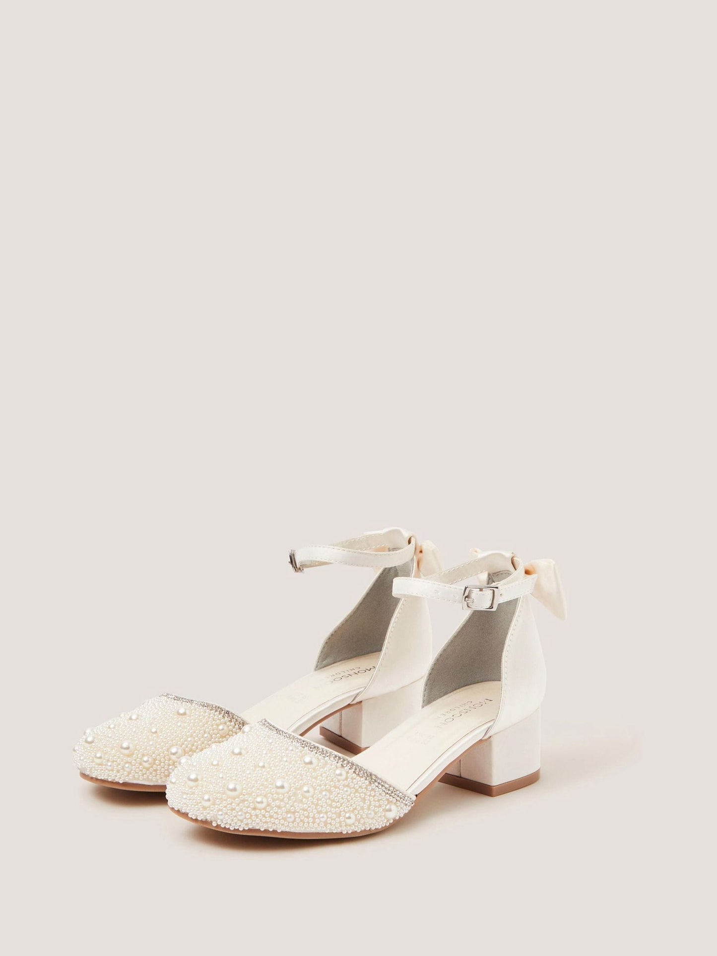 Monsoon Cream Pearl Embellished Two Part Heels image 1