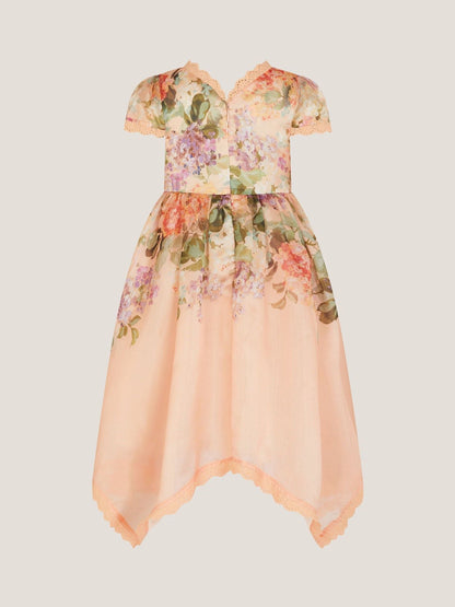Monsoon Orange Alma Floral Print Bow Dress image 3