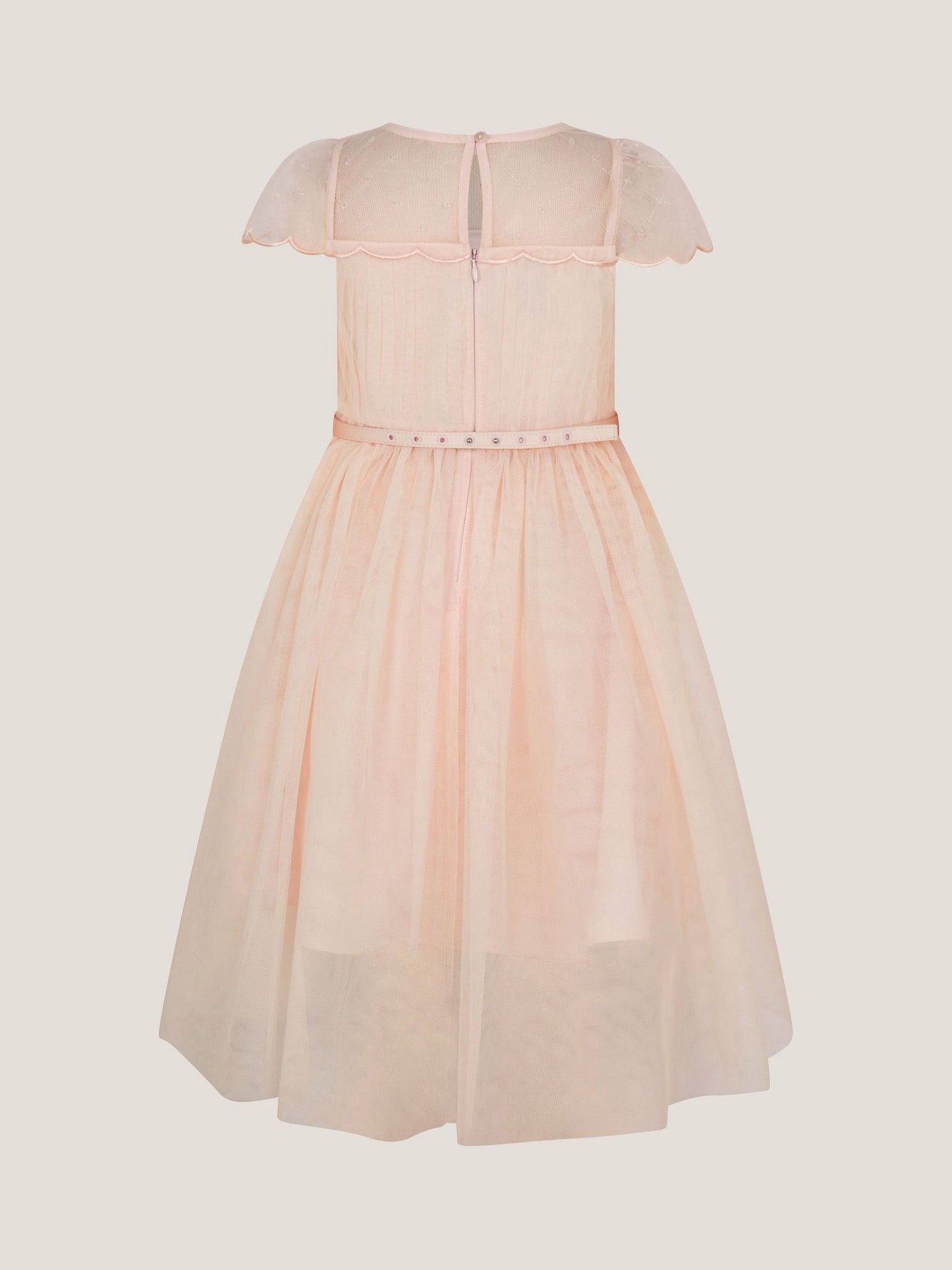 Monsoon Pale Pink Gracia Embroidered Yoke Tulle Dress image 3