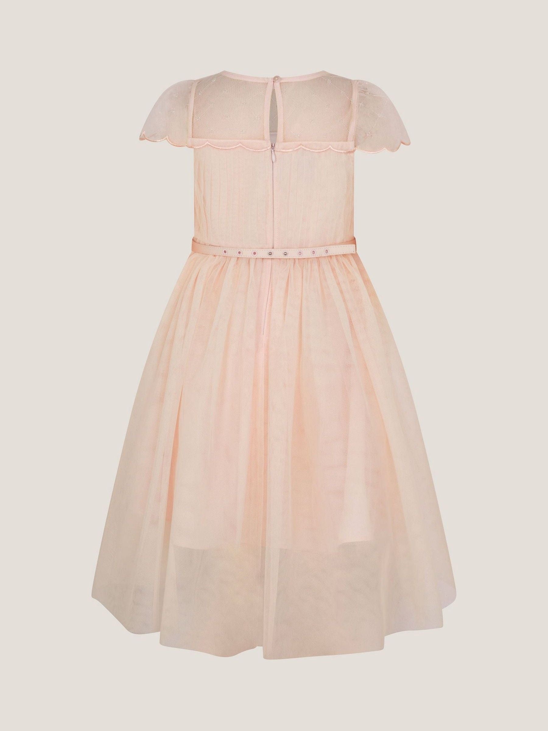 Monsoon Pale Pink Gracia Embroidered Yoke Tulle Dress image 3