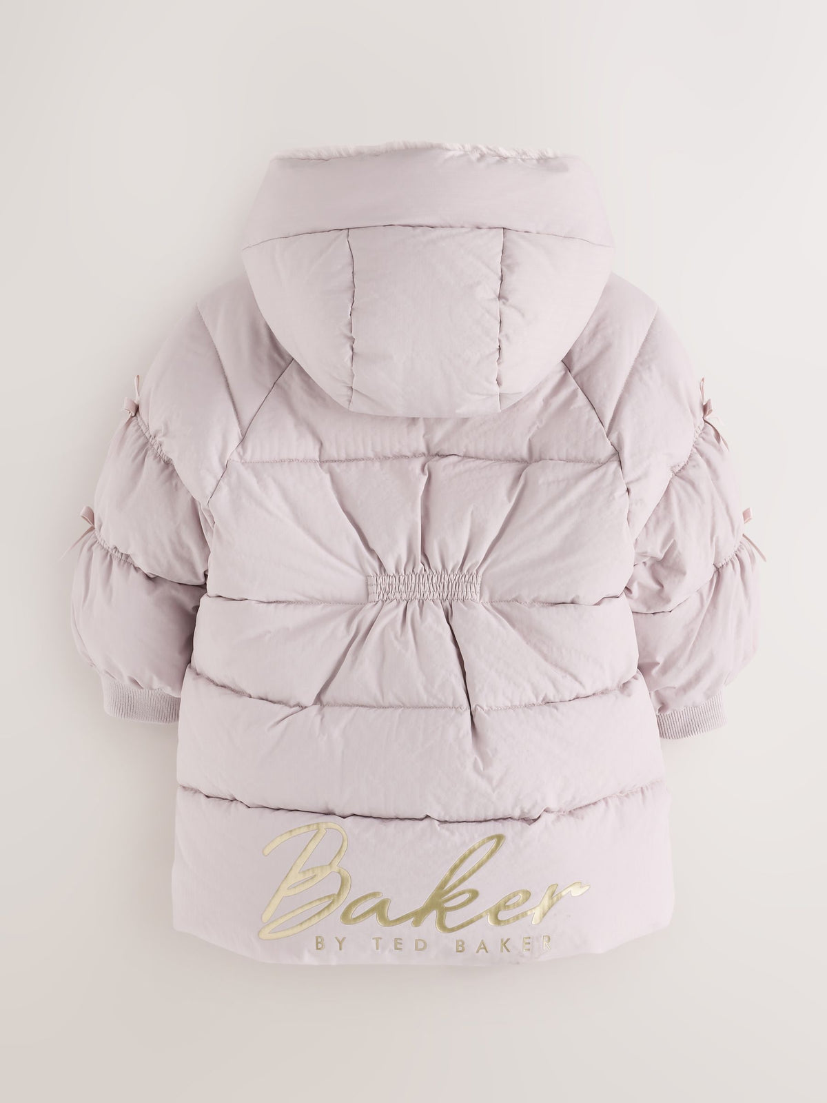 Baker by Ted Baker Lilac Purple Shower Resistant Bow Sleeve Padded Coat - image 11
