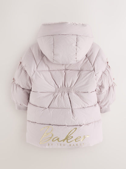 Baker by Ted Baker Lilac Purple Shower Resistant Bow Sleeve Padded Coat - image 11
