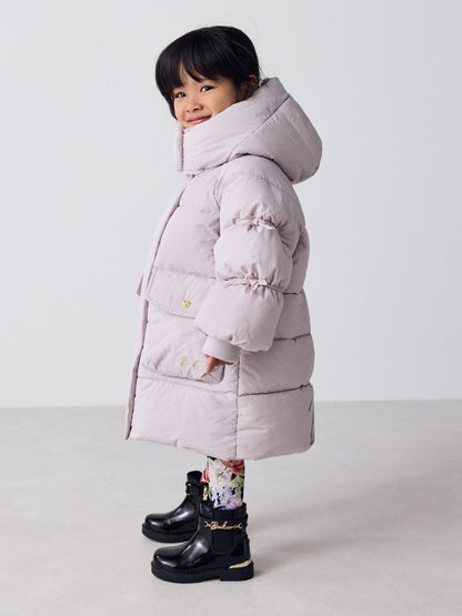 Baker by Ted Baker Lilac Purple Shower Resistant Bow Sleeve Padded Coat - image 3
