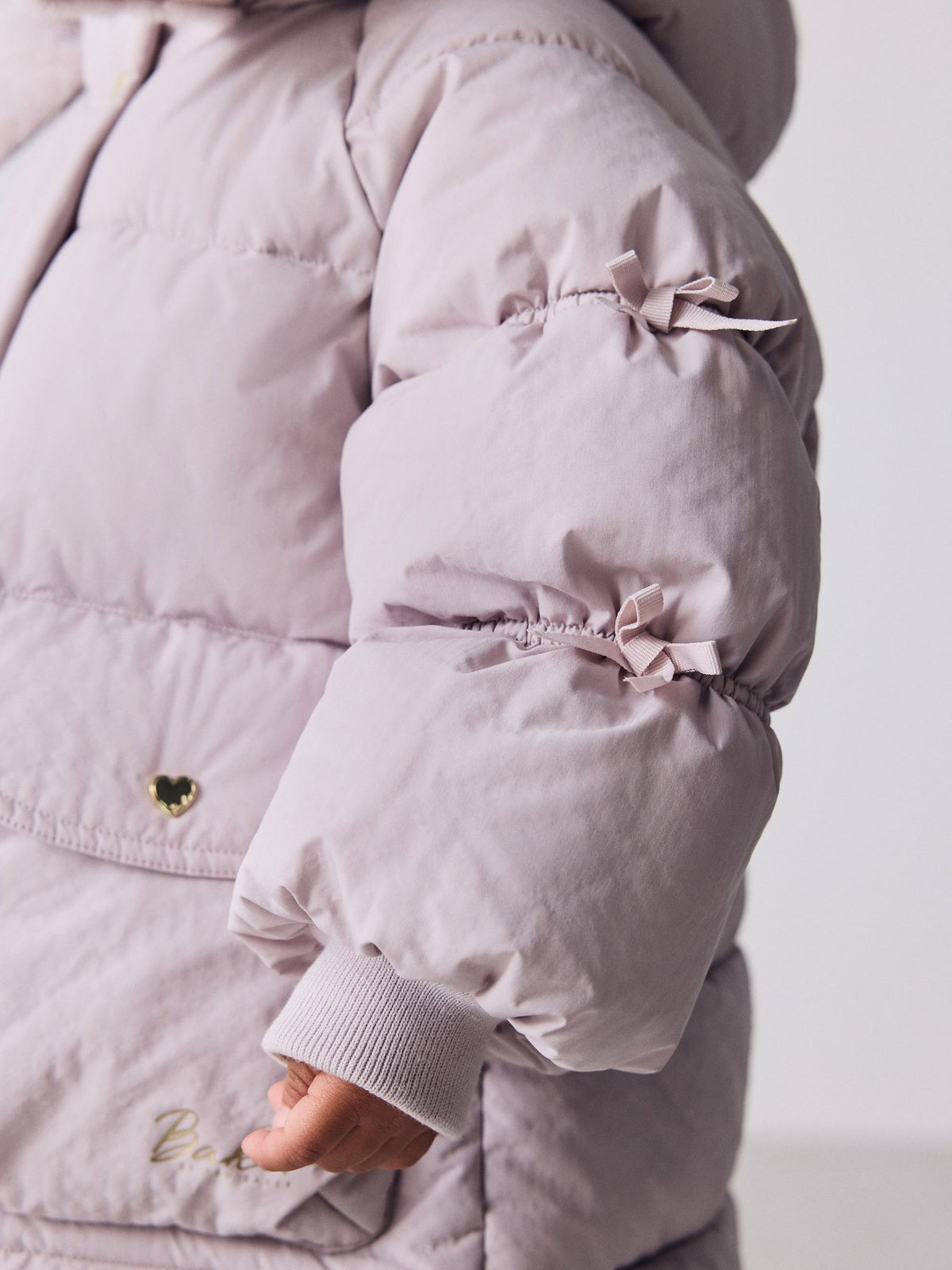Baker by Ted Baker Lilac Purple Shower Resistant Bow Sleeve Padded Coat - image 8