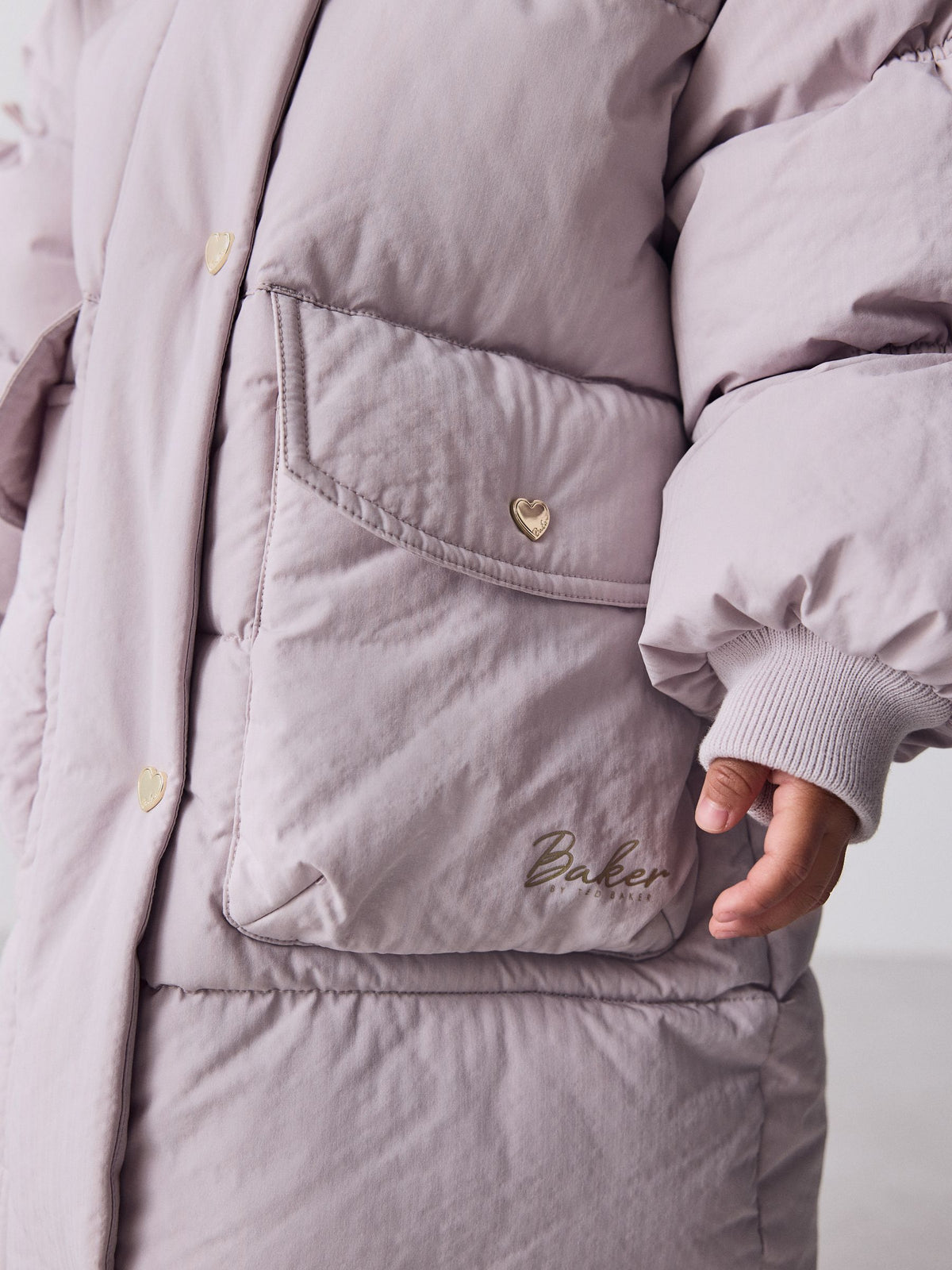 Baker by Ted Baker Lilac Purple Shower Resistant Bow Sleeve Padded Coat - image 9