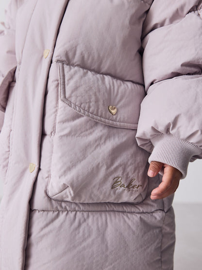 Baker by Ted Baker Lilac Purple Shower Resistant Bow Sleeve Padded Coat - image 9