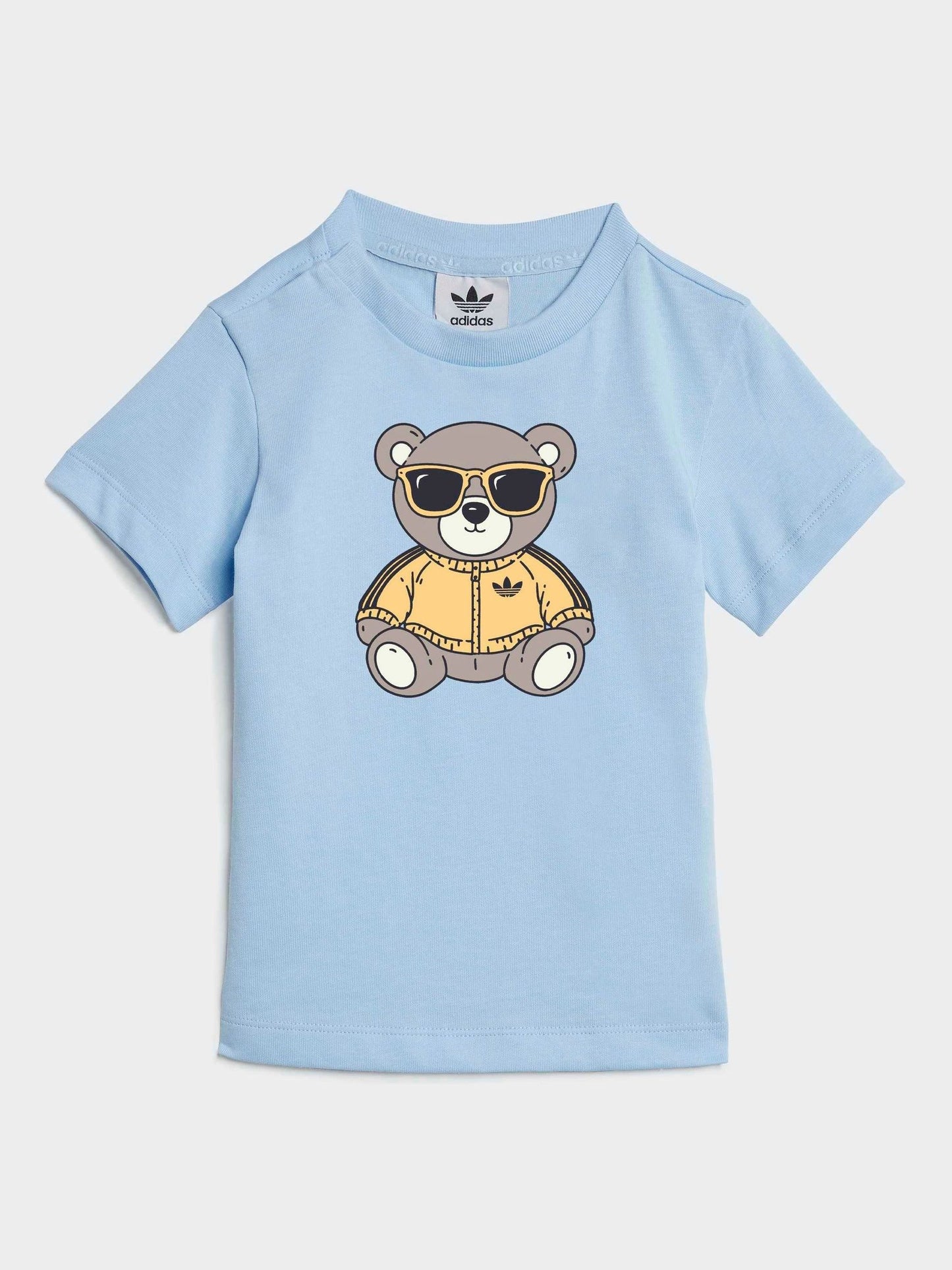 adidas Originals Blue Infant Bear Graphic T-Shirt and Shorts Set image 2