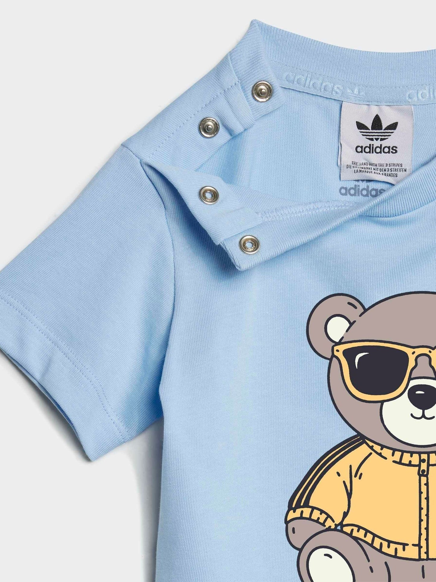 adidas Originals Blue Infant Bear Graphic T-Shirt and Shorts Set image 5