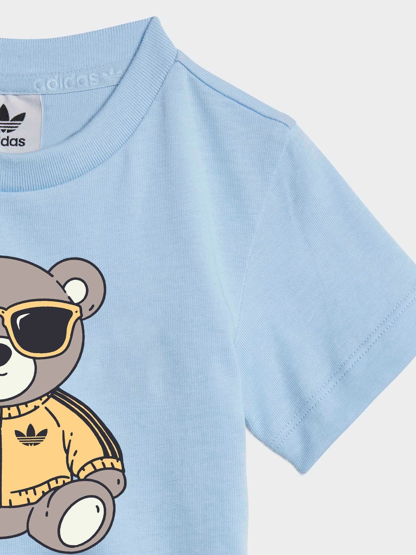 adidas Originals Blue Infant Bear Graphic T-Shirt and Shorts Set image 6