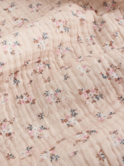 Pink Ditsy Floral Muslin Baby Fleece Blanket - image 3