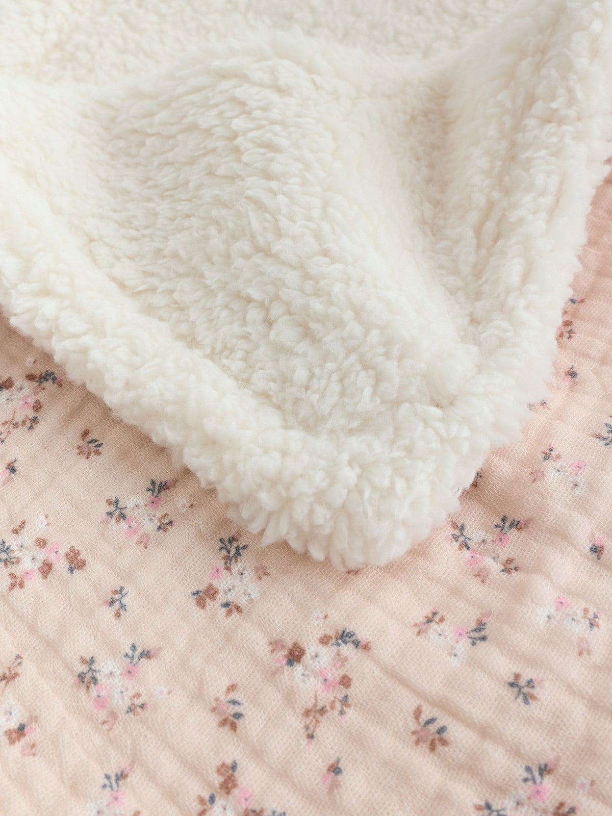 Pink Ditsy Floral Muslin Baby Fleece Blanket - image 4