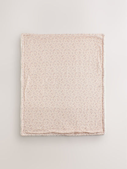 Pink Ditsy Floral Muslin Baby Fleece Blanket - image 5