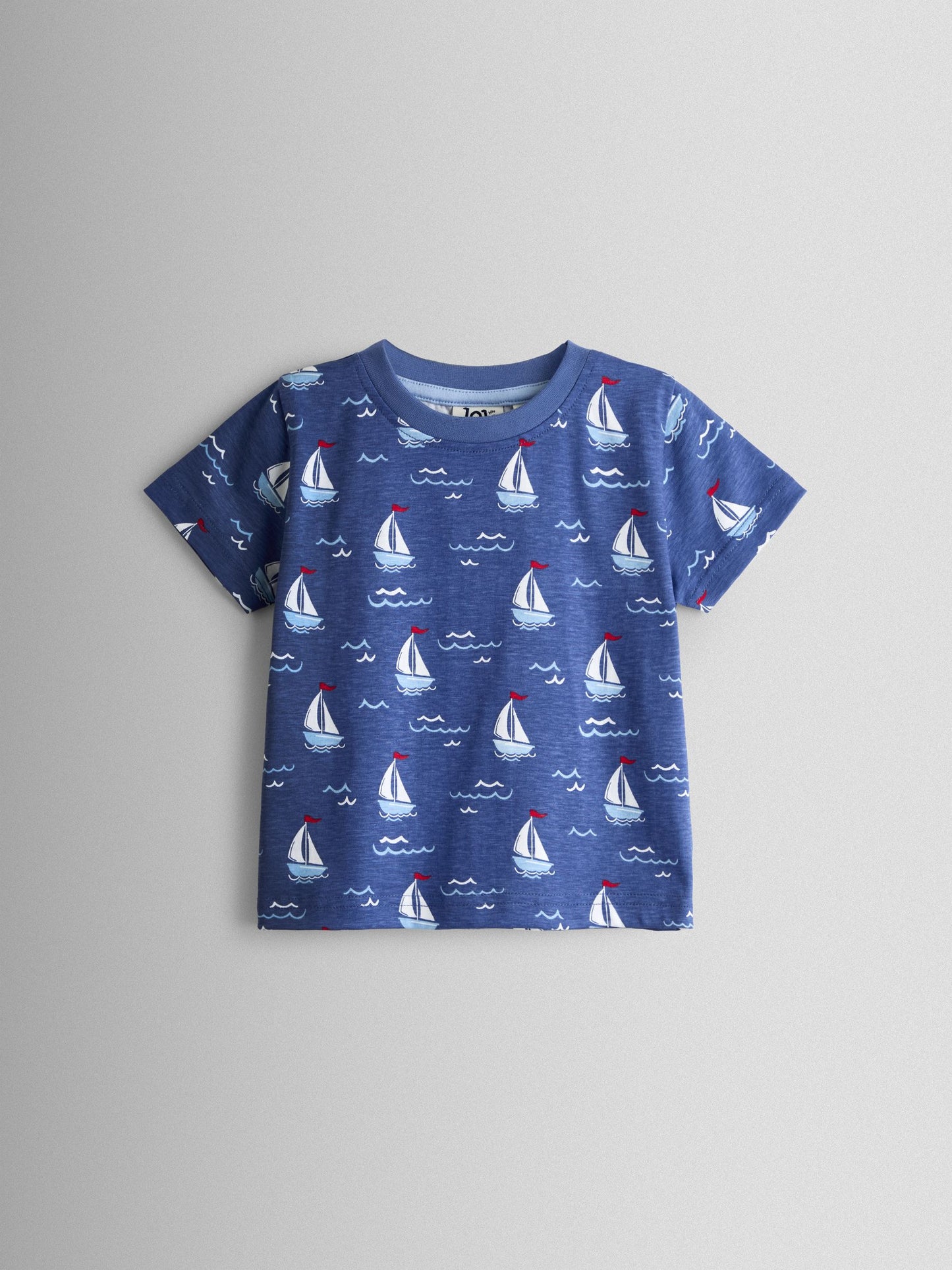 JoJo Maman Bébé Navy Blue Boat T-Shirt image 3