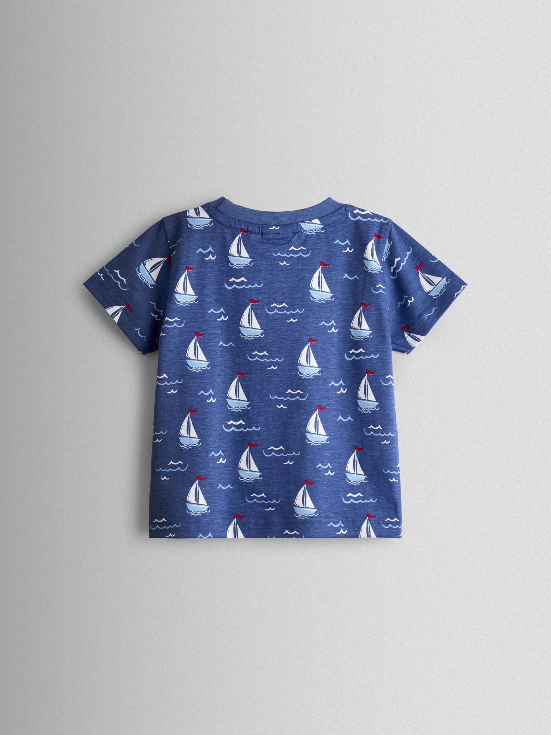 JoJo Maman Bébé Navy Blue Boat T-Shirt image 5