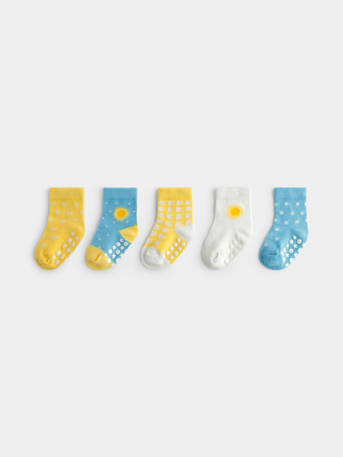 JoJo Maman Bébé Light Yellow 5-Pack Sunflower Socks - image 2