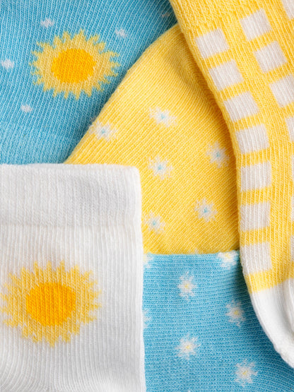 JoJo Maman Bébé Light Yellow 5-Pack Sunflower Socks - image 3