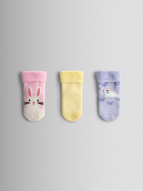 JoJo Maman Bébé Pastel 3-Pack Bunny Socks image 1