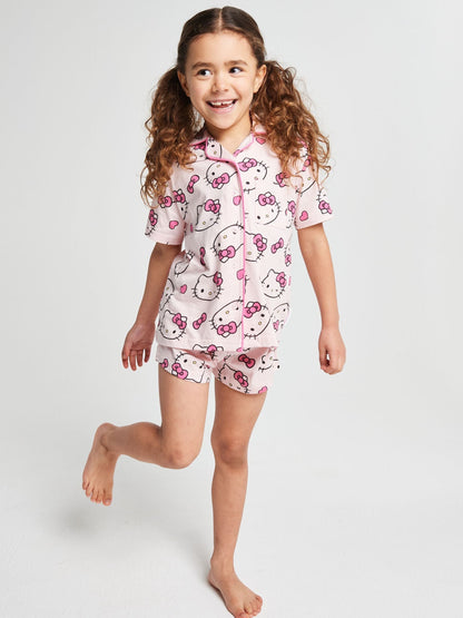 Brand Threads Pink Hello Kitty Short Pyjamas Set - image 1