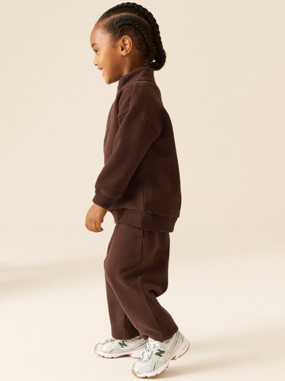 Dsiney Kidz - Chocolate Brown Soft Touch Half Zip Neck Sweat Top (3mths-7yrs) image 3