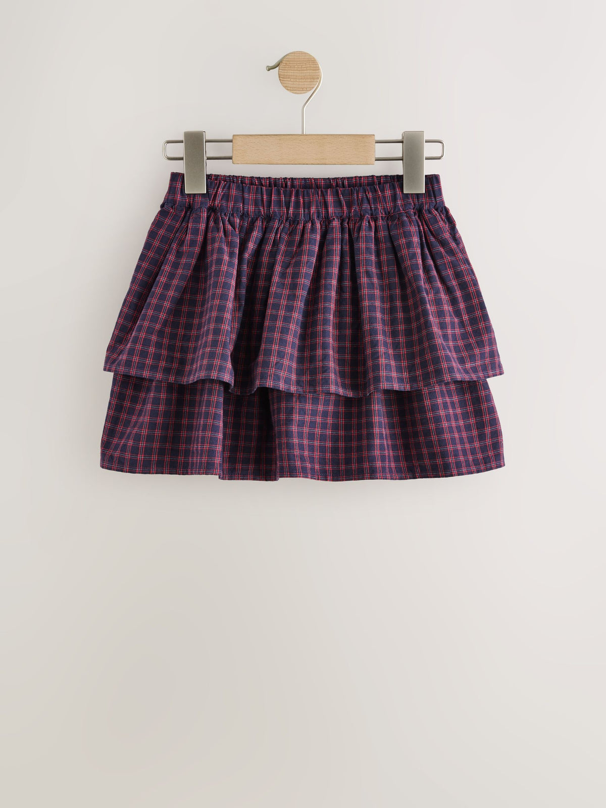 Navy Blue/Red Check Rara Pullon Skort (3-16yrs) - image 5