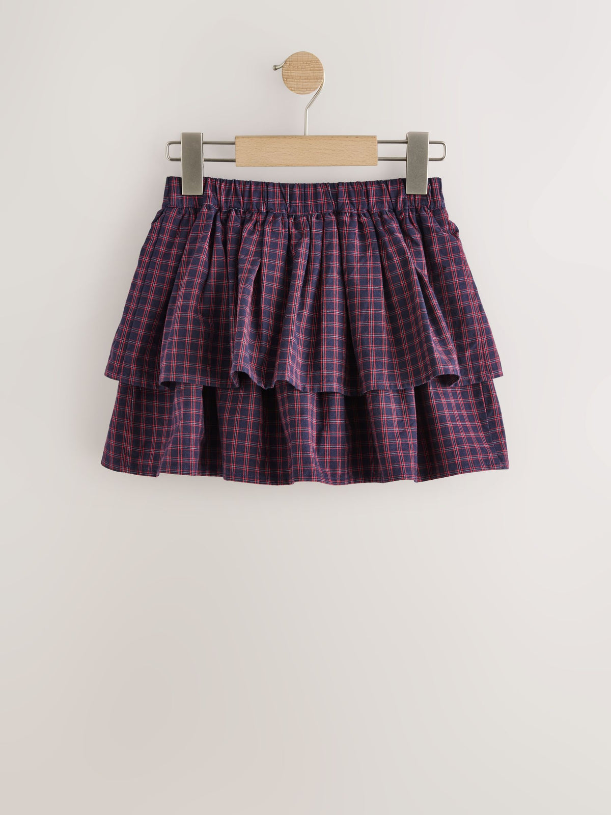 Navy Blue/Red Check Rara Pullon Skort (3-16yrs) - image 6