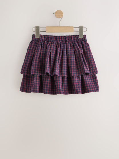 Navy Blue/Red Check Rara Pullon Skort (3-16yrs) - image 6
