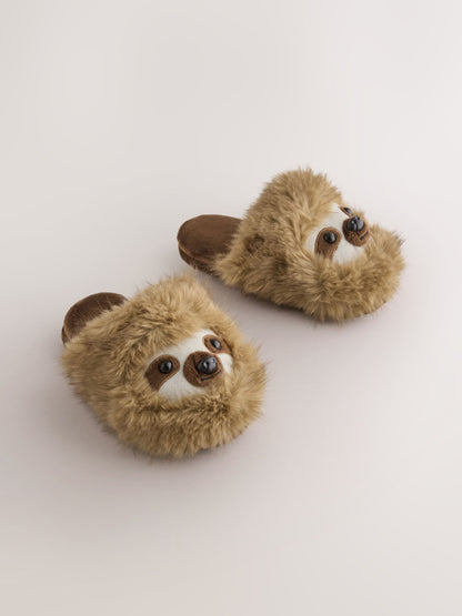 Brown Sloth Novelty Slippers image 1